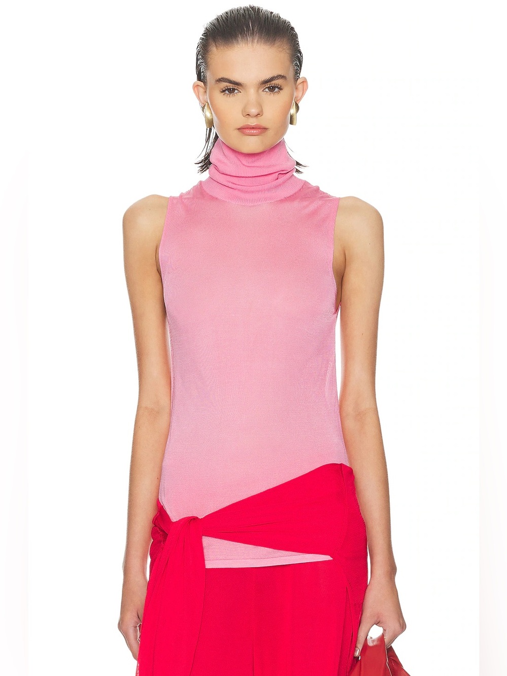 Helsa 
Arlena Sleveeveless Turtleneck in Pink